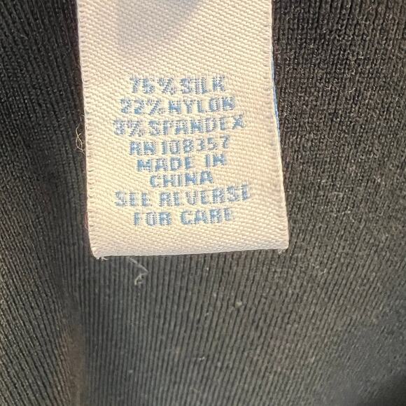 U-Knit Silk Blend Cardigan Sweater Women's Sz XL Black Collared 4-Buttons Office - Picture 8 of 8